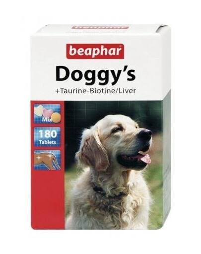 Beaphar Doggy's Mix 180 ks - taurin/biotin/jaterní vitamíny 180 ks