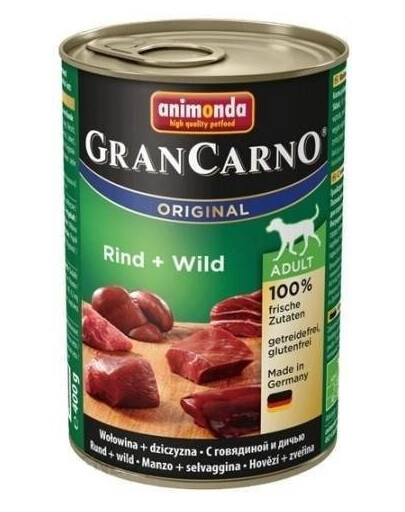 Animonda Grancarno Adult Rind + Wild 400 g konzerva pro dospělé psy s hovězím masem a zvěřinou