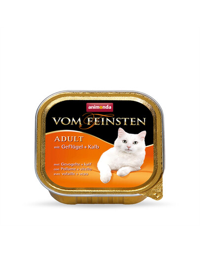 Animonda Vom Feinsten Adult mit Geflugel + Kalb 100g - vlhké krmivo pro dospělé kočky s drůbežím a telecím masem 100g