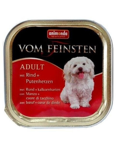 Animonda Vom Feinsten mit Geflugel + Kalb 150g - vlhké krmivo pre psov s hovädzími a morčacími srdiečkami 150g