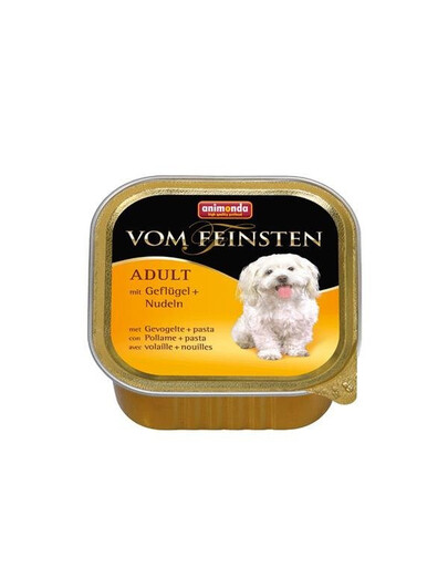 Animonda Vom Feinsten Menue mit Geflugel + Nudeln 150g - vlhké krmivo pro psy s drůbežím masem a těstovinami