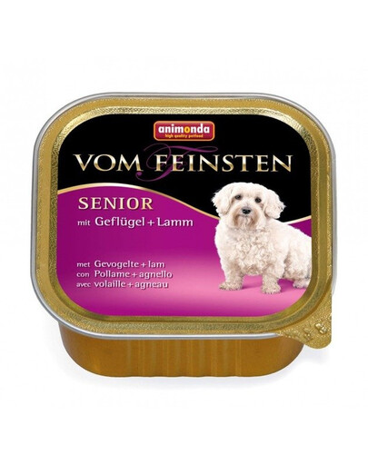 Animonda Vom Feinsten Senior mit Geflugel + Lamm 150g - vlhké krmivo pro starší psy s drůbežím a jehněčím masem 150g