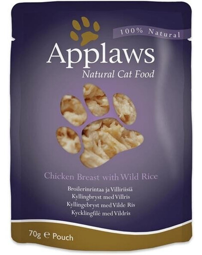 Applaws Natural Cat Food Chicken Breast & Wild Rice 70g - vlhké krmivo pre mačky s kuracím mäsom a divokou ryžou 70g