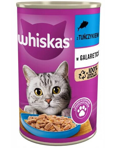 Whiskas Adult konzerva pre dospelé mačky s tuniakom v želé 400 g