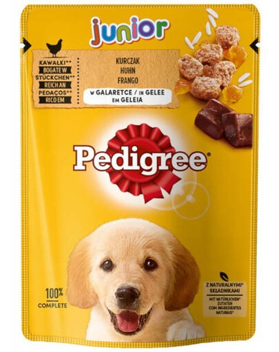 Pedigree Junior kuře s rýží v želé 100g - vlhké krmivo pro štěňata kuře s rýží v želé 100g