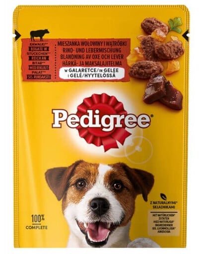 Pedigree Beef Jellied 100g - vlhké krmivo pro psy s hovězím masem v želé 100g