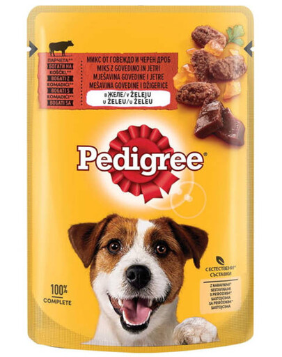 PEDIGREE Adult kapsičky pre psov, hovädzie mäso a pečeň v želé 24x 100 g