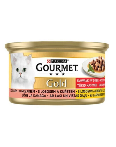  Purina Gourmet Gold konzerva s lososom a kuraťom 85 g