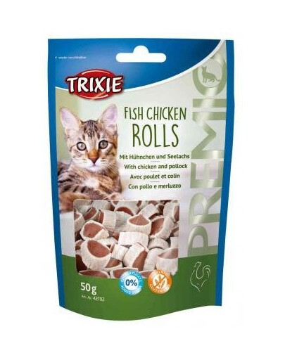 Trixie Fish Chicken Rolls 50g - kuřecí a lososové rolky pro kočky