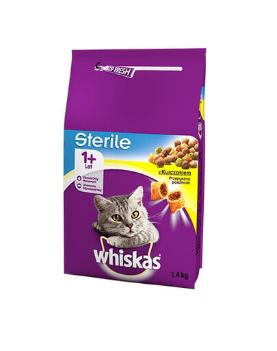 Whiskas Sterile Chicken 1,4 kg granule pre sterilizované mačky s kuracím mäsom