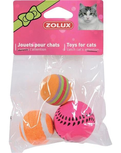 Zolux Hračky pre mačky 3 loptičky rôzne 4 cm