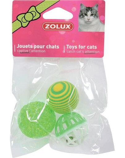 Zolux 3 loptičky pre mačky 4 cm