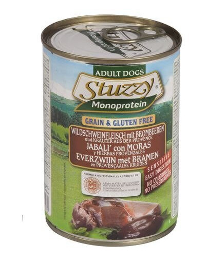Versele-Laga Stuzzy Dog Monoprotein 400 g - hypoalergenní vlhké krmivo pro psy z divočiny 400 g