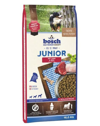 Bosch Junior Lamb & Rice 15 kg granule pre mladých psov s jahňacím mäsom a ryžou