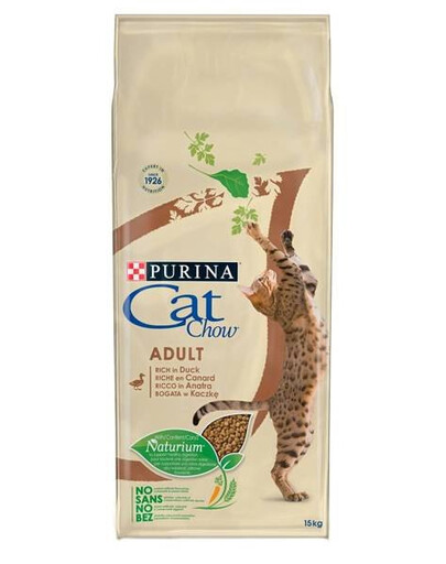 Cat Chow Adult Rich in Duck 15 kg - suché krmivo pro kočky s kachnou 15 kg