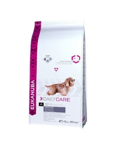 Eukanuba Dog Dry Daily Care Adult Sensitive Skin All Breeds Chicken 2,3 kg - suché krmivo pro psy