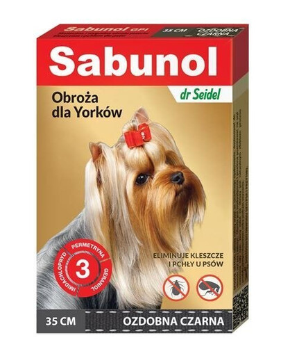 Dermapharm sabunol dekorativní obojek proti klíšťatům a blechám černý 35 cm