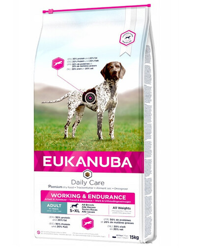 Eukanuba Dog Dry All Working & Endurance Chicken granule pre psov s kuracím mäsom 15 kg