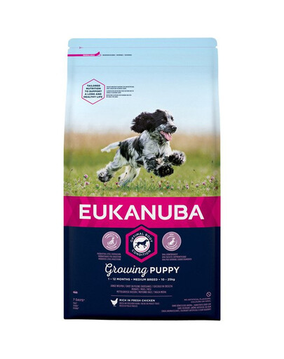 Eukanuba Puppy Medium Breed Chicken 3 kg - suché krmivo pro psy