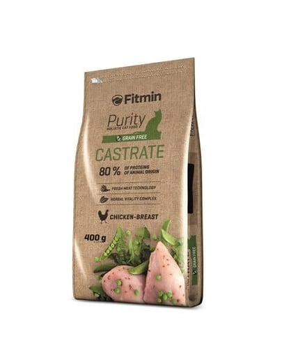 Fitmin Purity Castrate Chicken Breast 400 g - granule pro kočky po sterilizaci s kuřecím masem 400 g