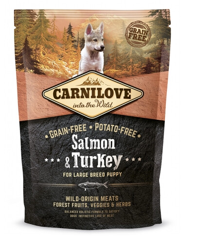 Carnilove Salmon & Turkey For Large Breed Puppies 1,5 kg granule pre šteňatá veľkých plemien s lososom a morkou