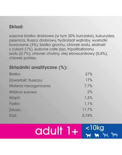 Perfect Fit Adult 1+ XS/S granule pre dospelých psov malých plemien s vysokým obsahom kuracieho mäsa 825 g