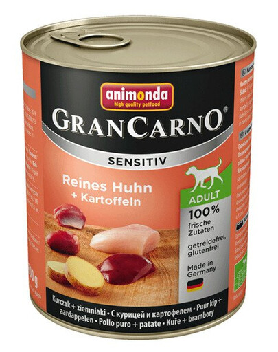 Animonda Grancarno Sensitiv Reines Huhn + Kartoffeln 800g - mokré krmivo pro psy s kuřecím masem a bramborami