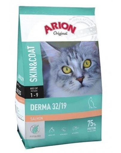 Arion Original Skin & Coat Cat Derma 7,5 kg - suché krmivo pro bezlepkové kočky s kožními problémy