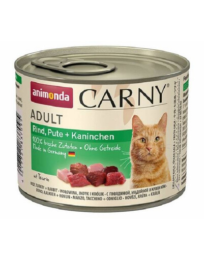 Animonda Carny Adult Pute + Kaninchen 200g - vlhké krmivo pre dospelé mačky moriak s králikom 200g