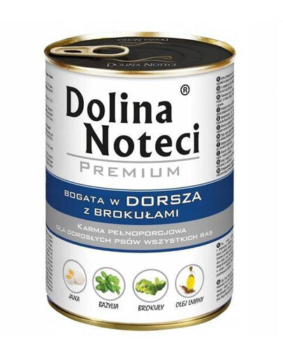 Dolina Noteci treska bohatá na brokolicu 400 g - vlhké krmivo pre dospelé psy, 400 g