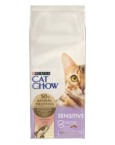 Purina Cat Chow Sensitive Ricco in Salmone granule pre mačky s citlivým tráviacim traktom 15 kg