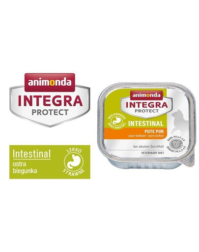 Animonda Integra Protect Intestinal Pute Pur 100g - vlhké krmivo pro kočky s akutní gastrointestinální nedostatečností s krůtím masem 100g