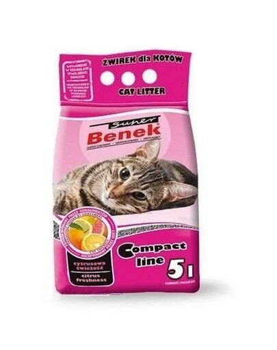 Super Benek Standard Line Citrus Freshness 5 l - stelivo pro kočky s vůní citronu 5l