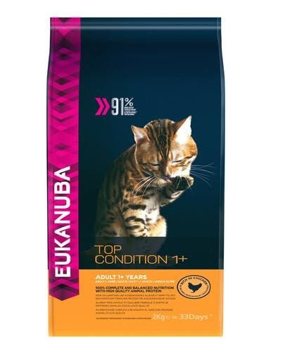 Eukanuba Top Condition 1+ Rich in Chicken 2kg - suché krmivo pro kočky s kuřecím masem 2kg