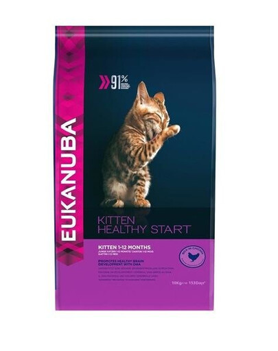 Eukanuba Kitten Healthy Start Rich in Chicken 10kg - suché krmivo pro kočky s kuřecím masem 10kg