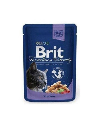 Brit For Wellness & Beauty s treskou 100g - vlhké krmivo pro kočky s treskou 100g