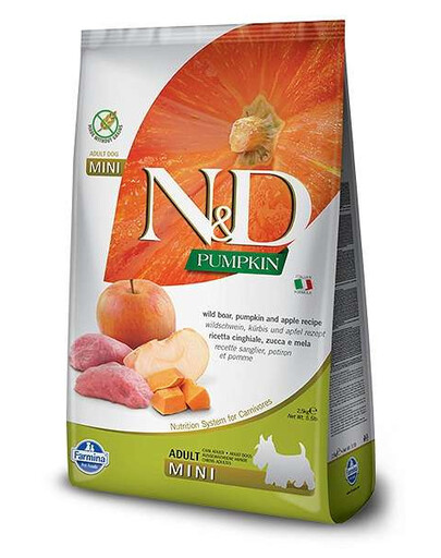 Farmins N&D GF Pumpkin Boar&Apple Adult Mini 7kg - suché krmivo pro dospělé psy malých plemen Dýně se zvěřinou 7kg