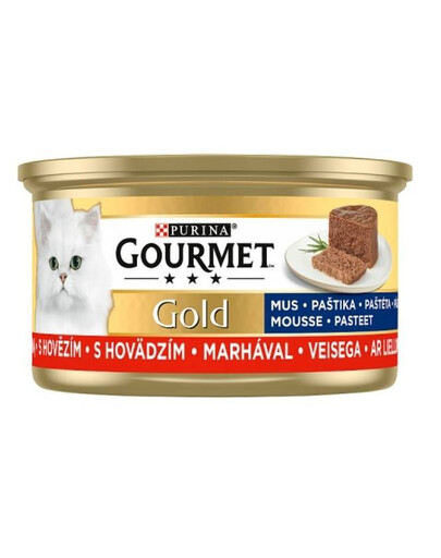 Purina Gourmet Gold Mousse paštéta s hovädzím mäsom 85 g