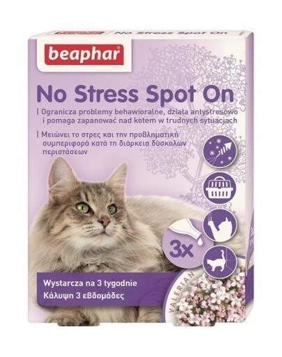 Beaphar No Stress Spot on 3x 0,4 ml upokojujúce kvapky pre mačky