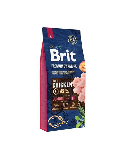Brit Premium By Nature Junior Large Chicken 15 kg granúl pre mladých psov veľkých plemien s kuracím mäsom