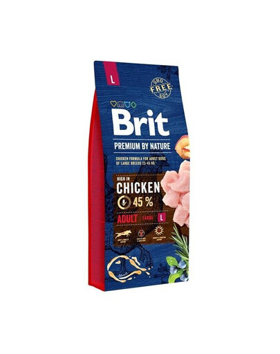 Brit Premium By Nature Adult Large granule s kuracím mäsom pre dospelých psov veľkých plemien 15 kg