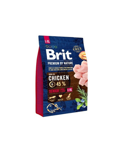 Brit Premium By Nature Senior Large/Extra Large Chicken 3kg - granule pro starší psy velkých a obřích plemen s kuřecím masem 3kg