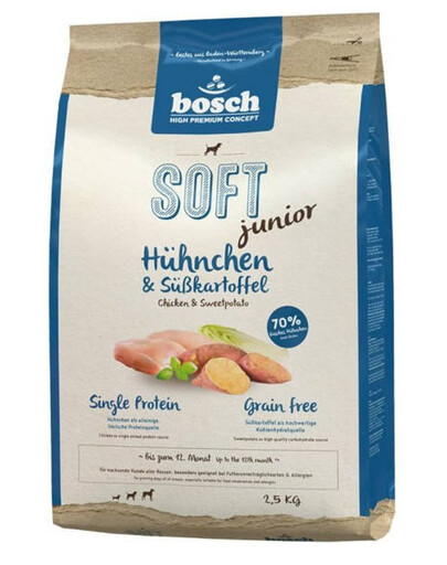 BOSCH Soft junior granule pre šteňatá kura a batáty 2,5 kg