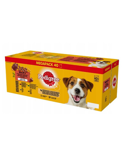 Pedigree Adult sáčok kapsičky mix príchutí pre psov (s hovädzím, kuracím, jahňacím, hydinovým) 40 x 100 g