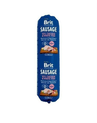 Brit Premium Sausage Chicken & Winter Fish 800g - psí klobása s kuřecím masem a bílou rybou 800g