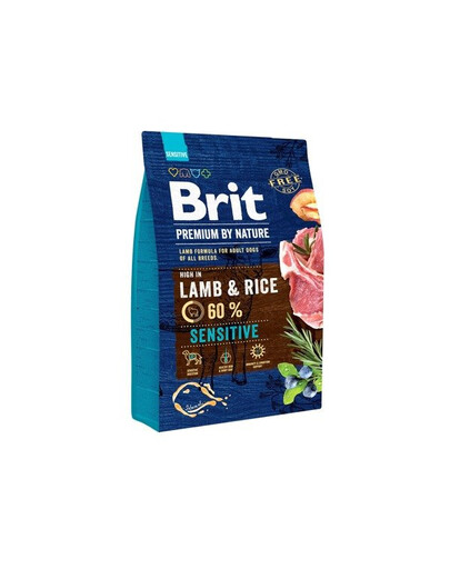 Brit Premium By Nature Sensitive Lamb & Rice 3 kg - granule pro psy s jehněčím masem a rýží