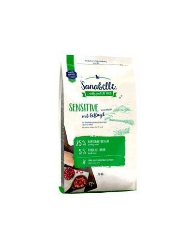 BOSCH SANABELLE Sensitive granule s hydinou pre mačky s citlivým tráviacim systémom 2 kg