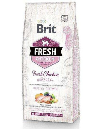 BRIT Fresh Chicken Potato Puppy Healty Growth granule s čerstvým kuracím mäsom pre šteňatá 2,5 kg