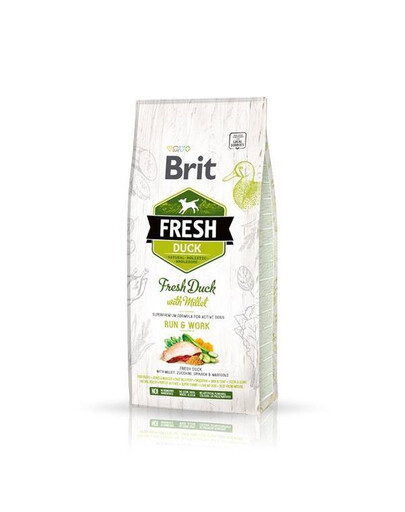 BRIT Fresh Duck Millet Active Run & Work 2,5 kg granule pre psov