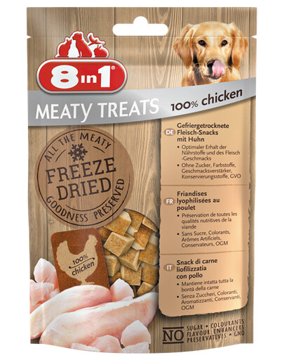 8v1 Dog Freeze Dried Chicken 50g - pochoutka z kuřecích prsou